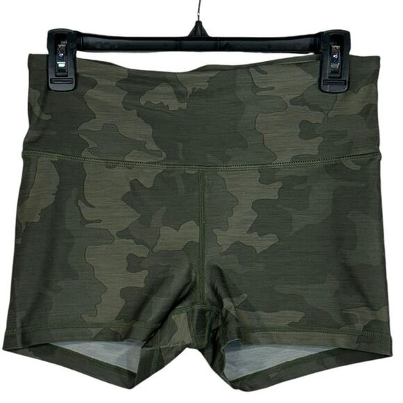 PrAna Large Layna Shorts Sage Camo Hi-Rise Hidden Pocket Stretch Elastic Waist - Picture 1 of 8